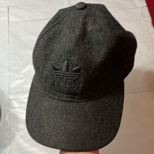 Adidas All BLACK WOOL billed cap HAT adjustable strap trefoil logo athletic mens